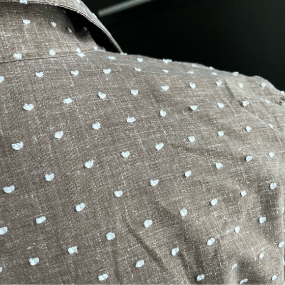 Shirt dress, Brown with polka dots, Size L - Picture 3 of 7